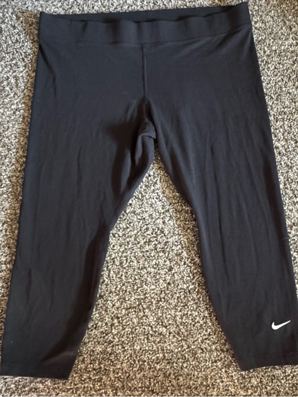 Nike Black Capri Leggings with White Swoosh